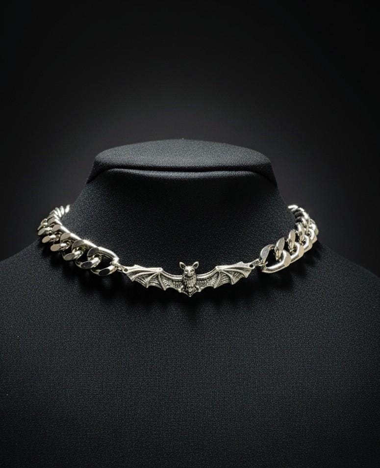 Bat Wing Chain Choker Necklace