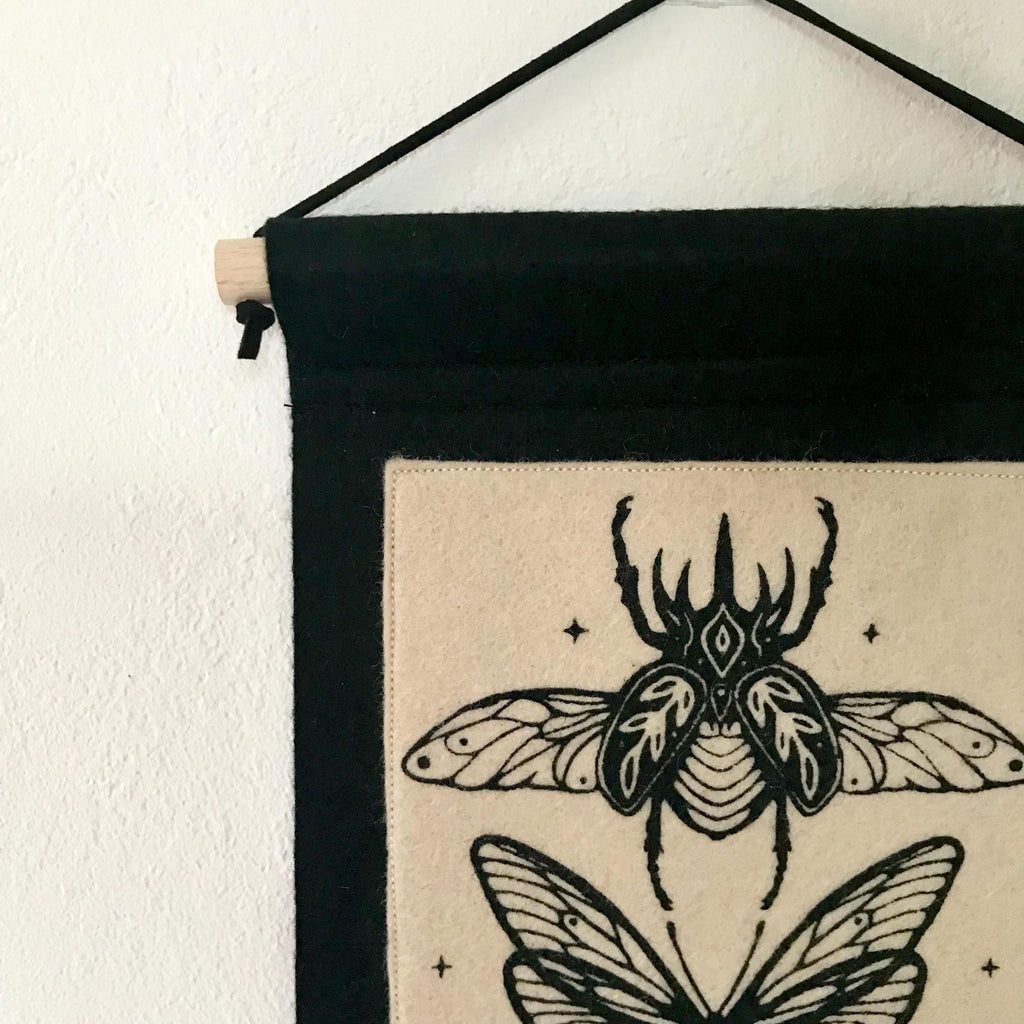 Gothic Insect Felt Wall Hanging
