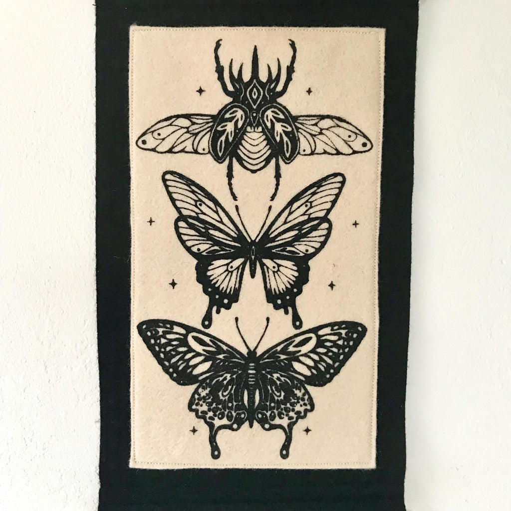 Gothic Insect Felt Wall Hanging