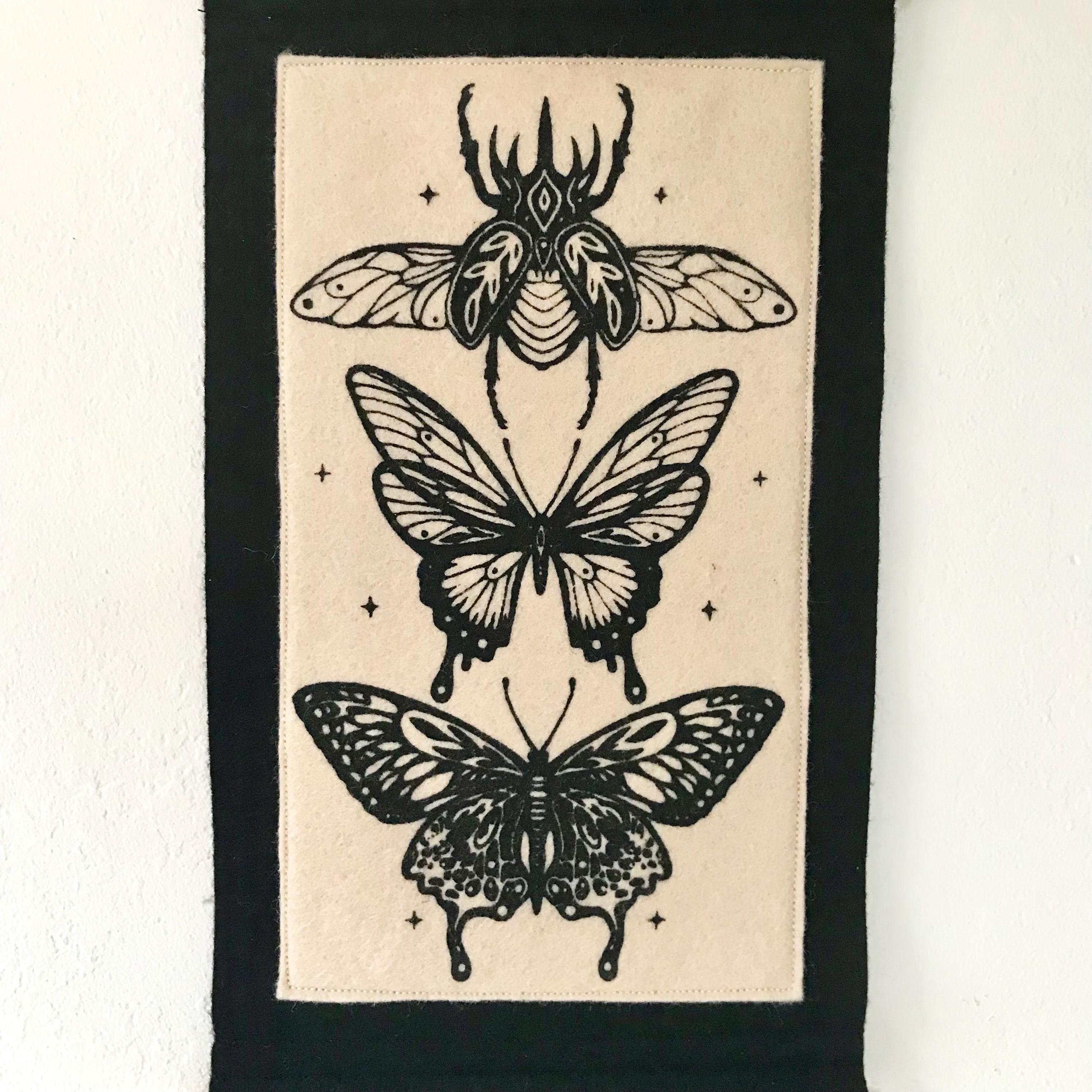 Gothic Insect Felt Wall Hanging