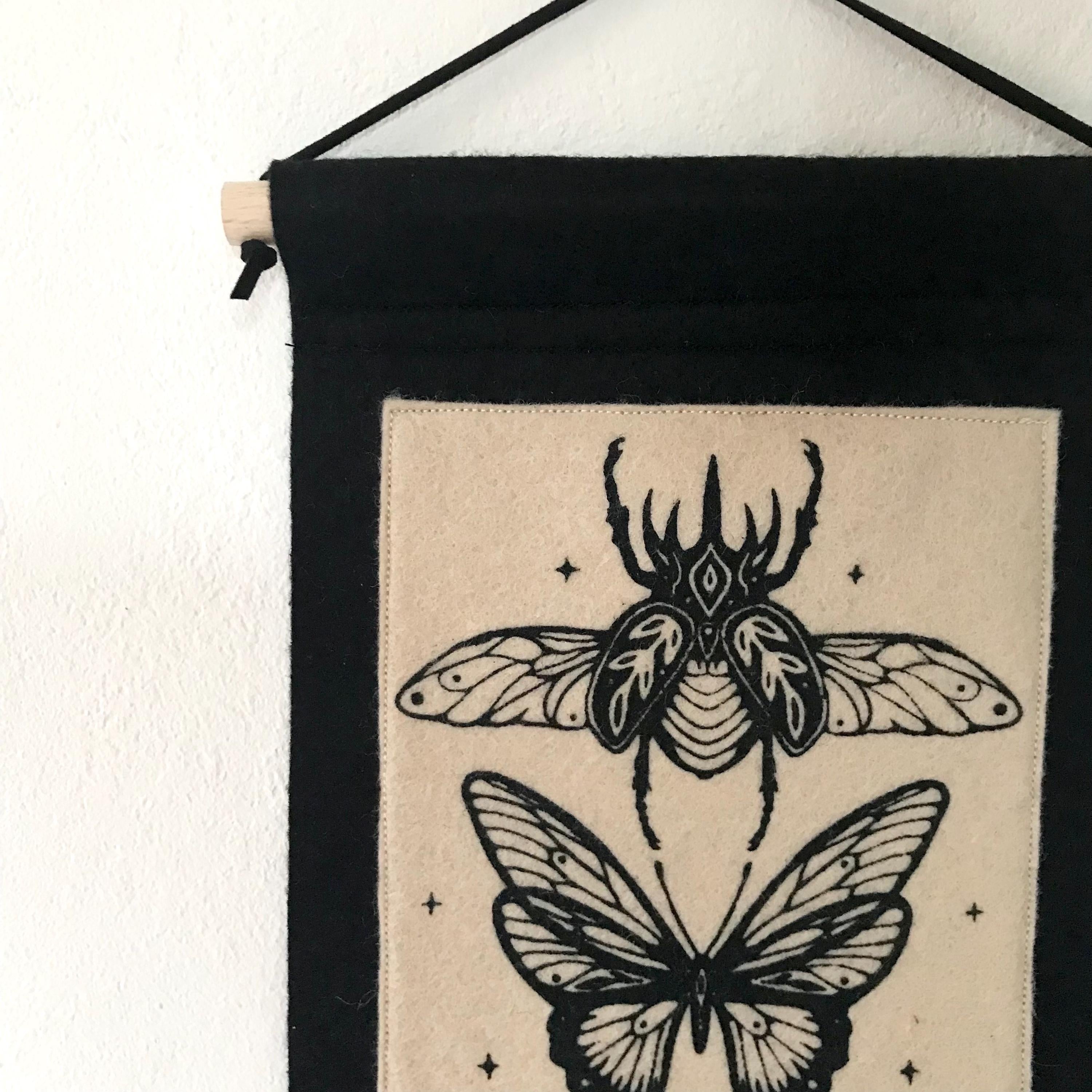 Gothic Insect Felt Wall Hanging