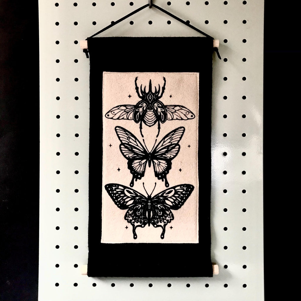 Gothic Insect Felt Wall Hanging