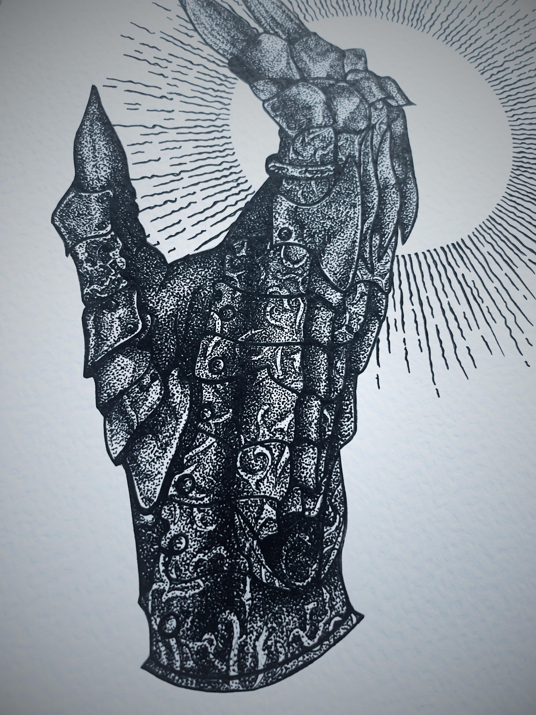 Lord of the Rings Illustration Print, A3 Sauron Gauntlet, lotr Wall Art