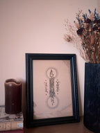 Gothic Candle Art Print Illustration, Black Dotwork A4 Poster