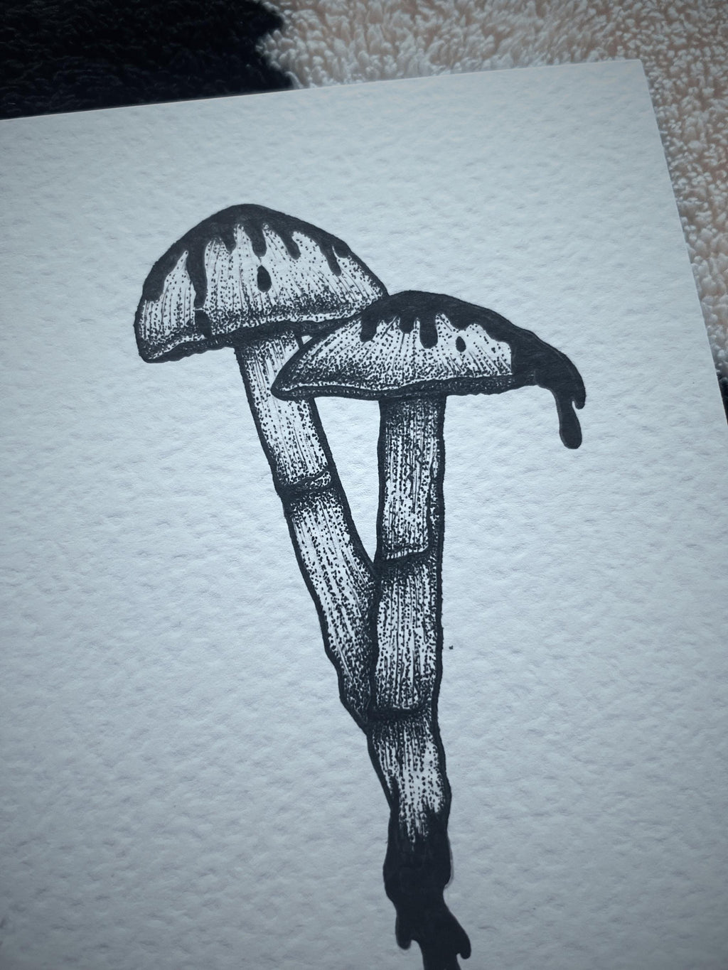 Mushroom illustration print A5, gothic wall decor