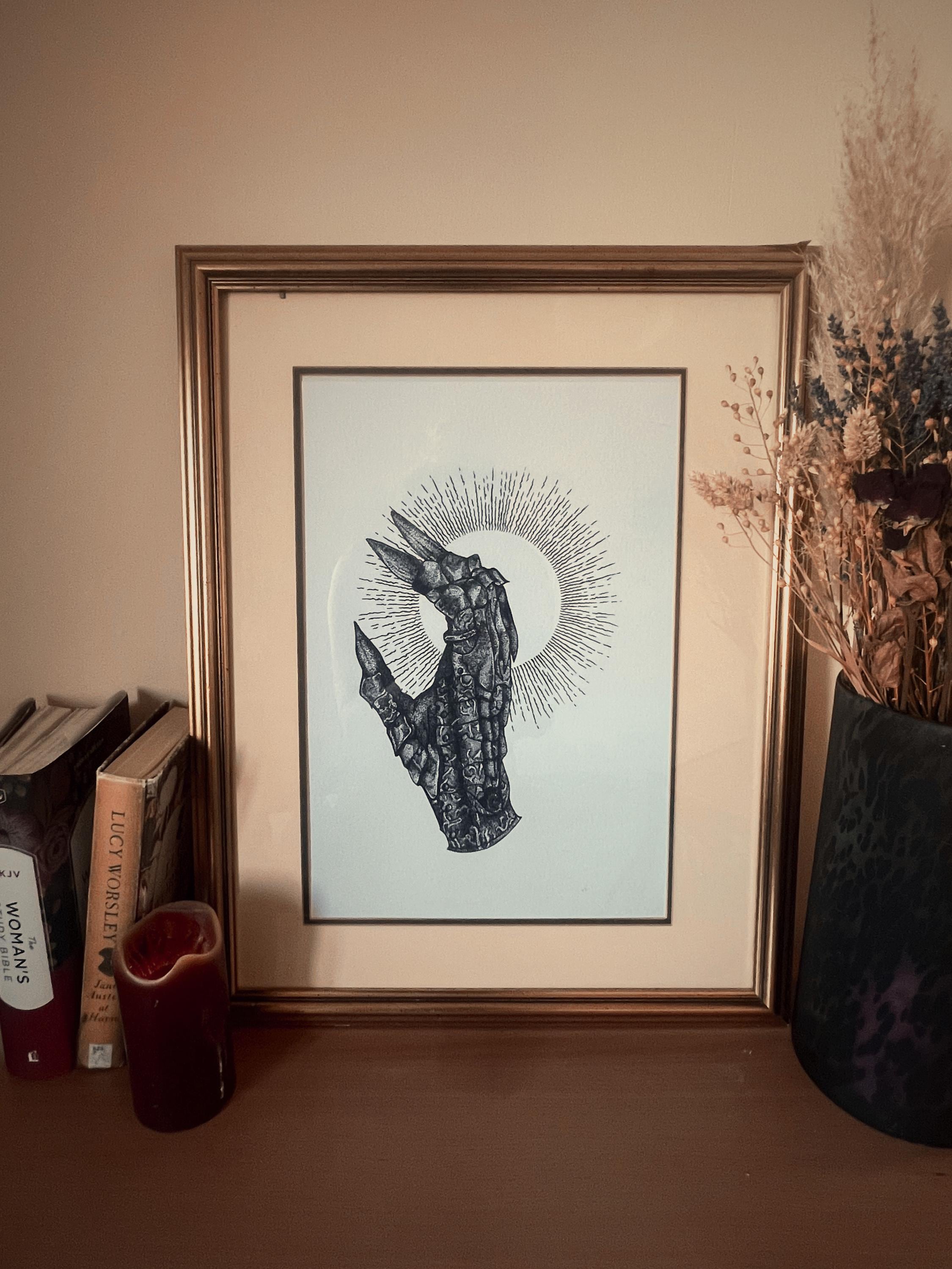 Lord of the Rings Illustration Print, A3 Sauron Gauntlet, lotr Wall Art