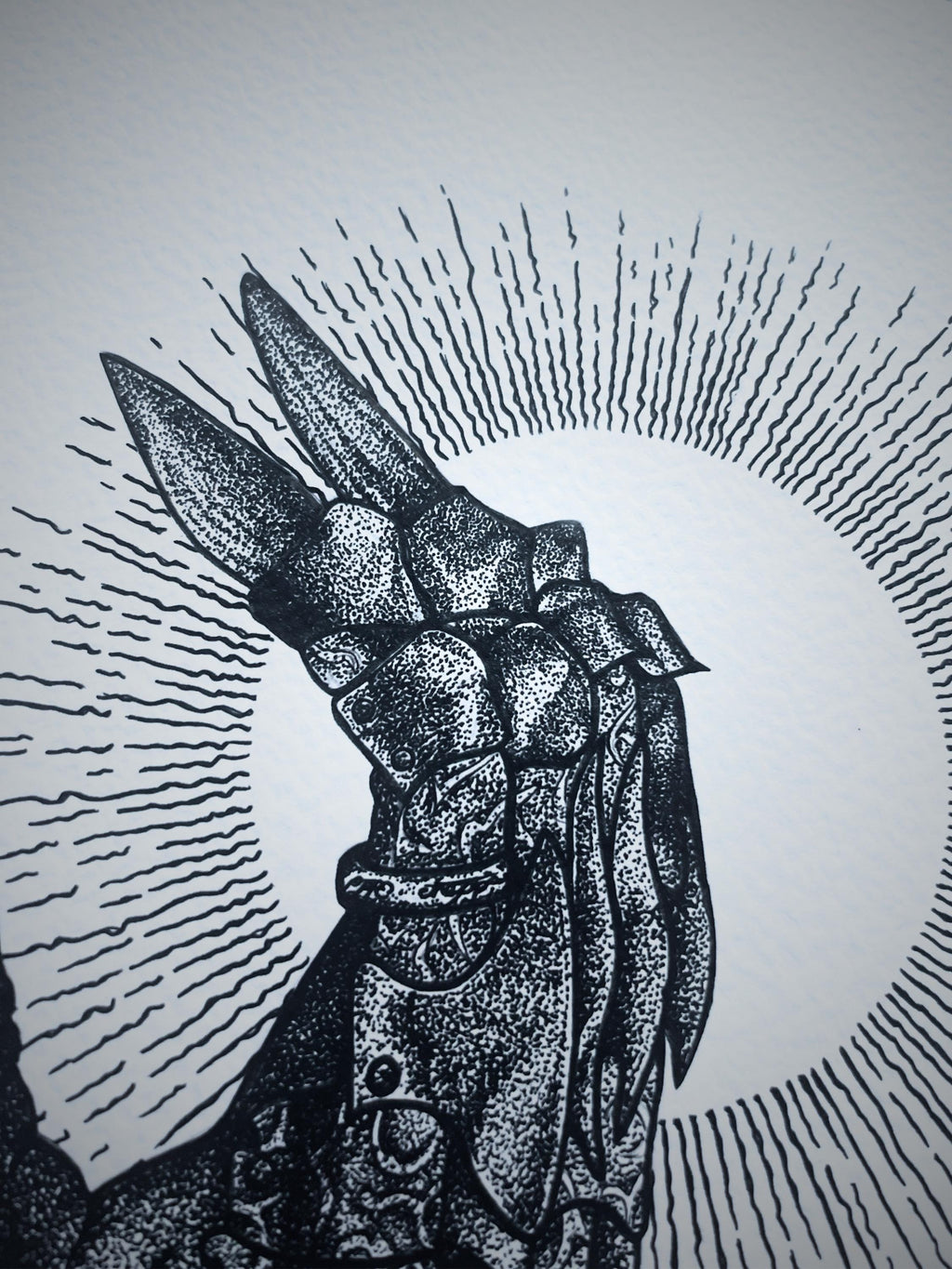 Lord of the Rings Illustration Print, A3 Sauron Gauntlet, lotr Wall Art