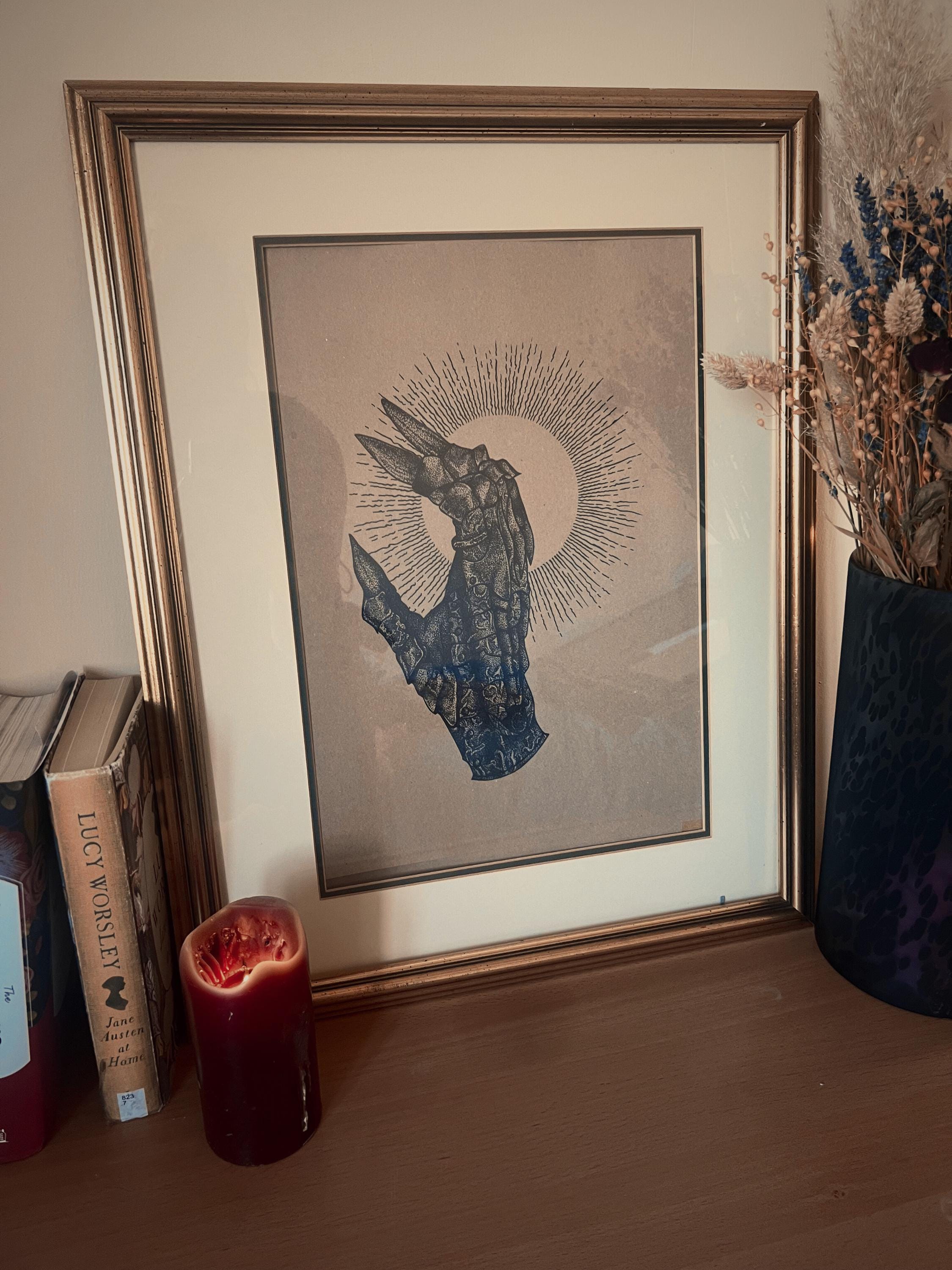 Lord of the Rings Illustration Print, A3 Sauron Gauntlet, lotr Wall Art