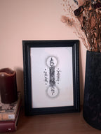 Gothic Candle Art Print Illustration, Black Dotwork A4 Poster
