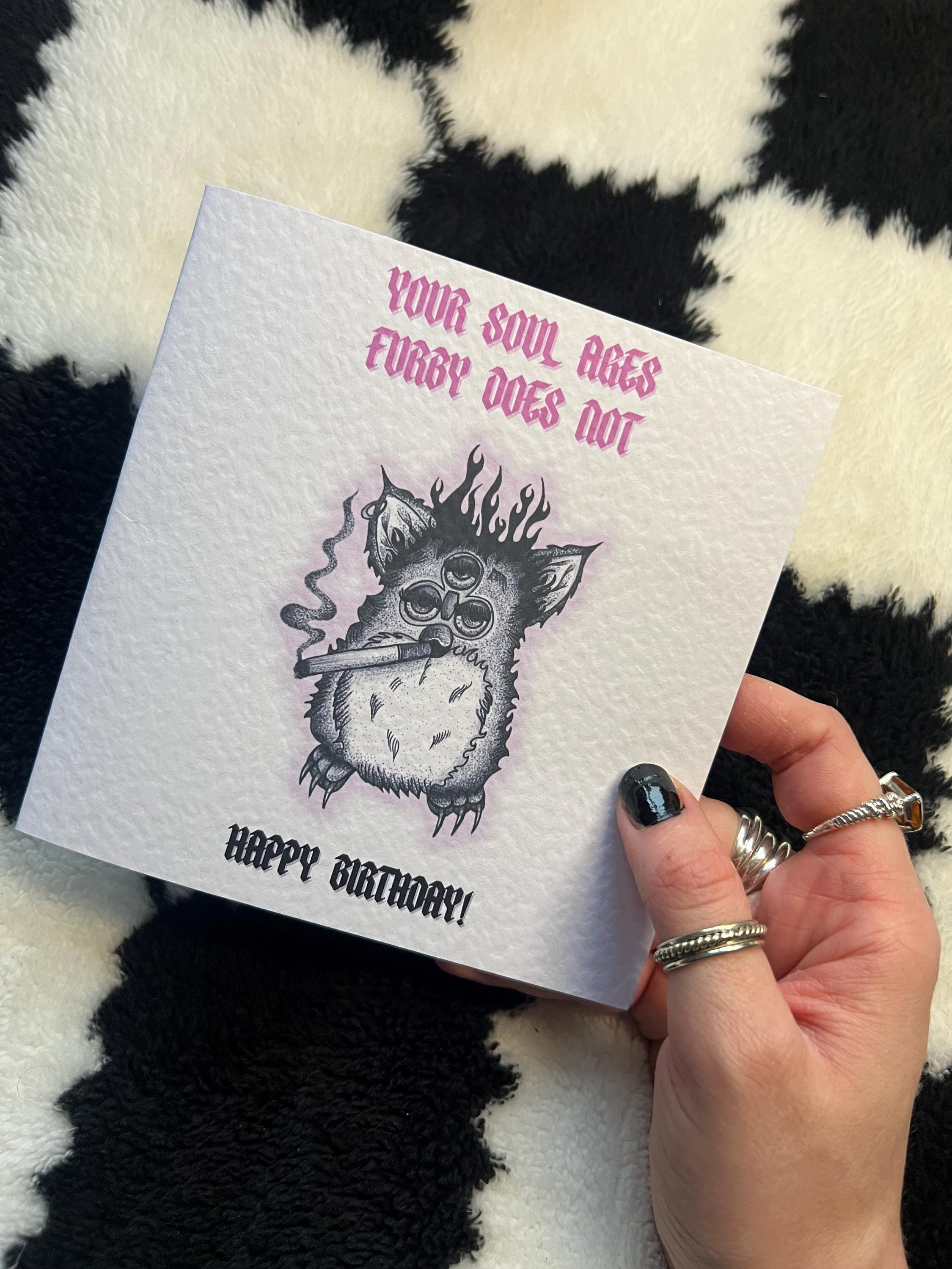 Goth Furby Birthday Card