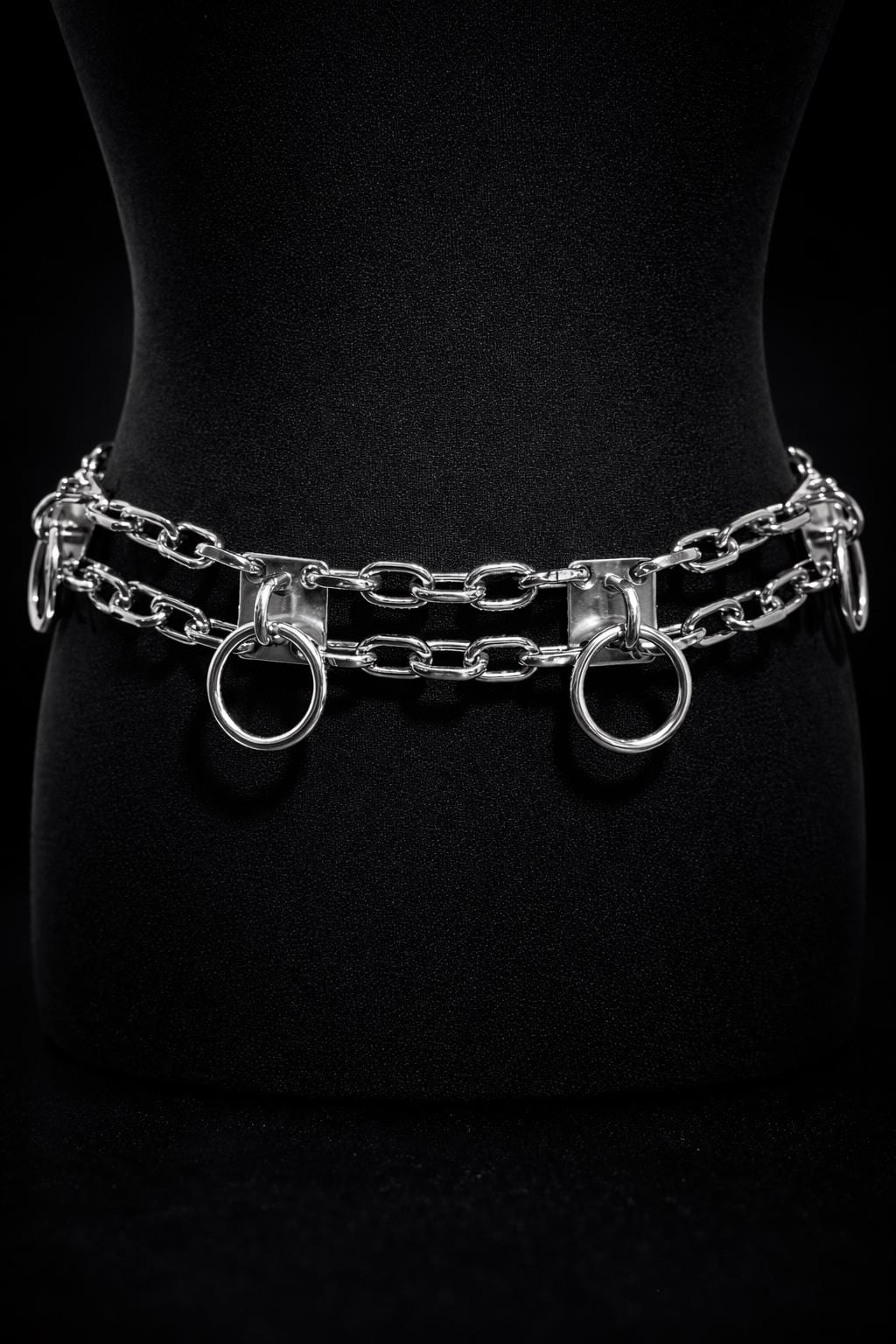 Fatale O-Ring Spike Detail Chain Belt