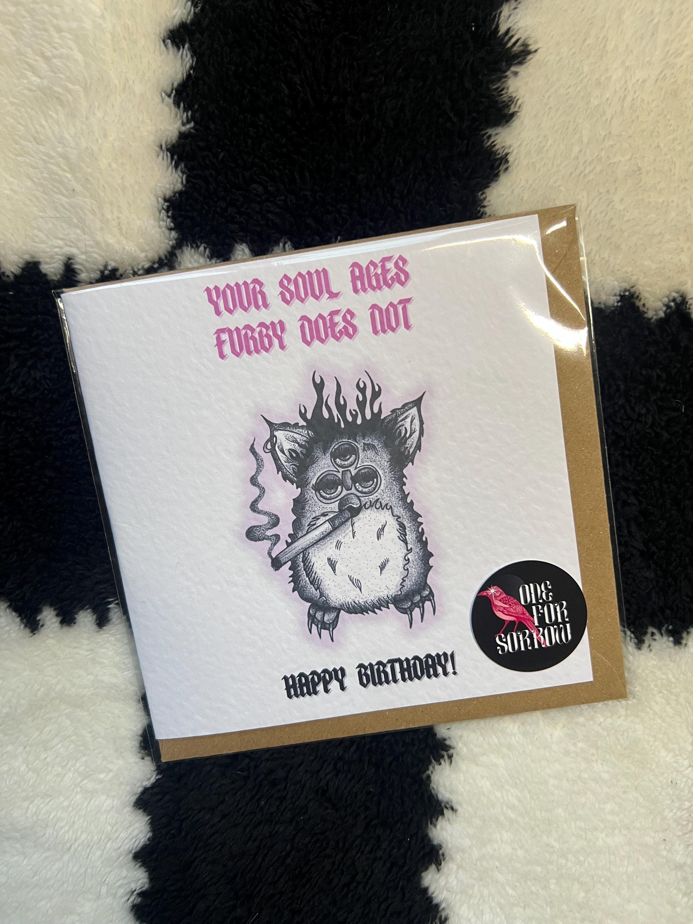 Goth Furby Birthday Card