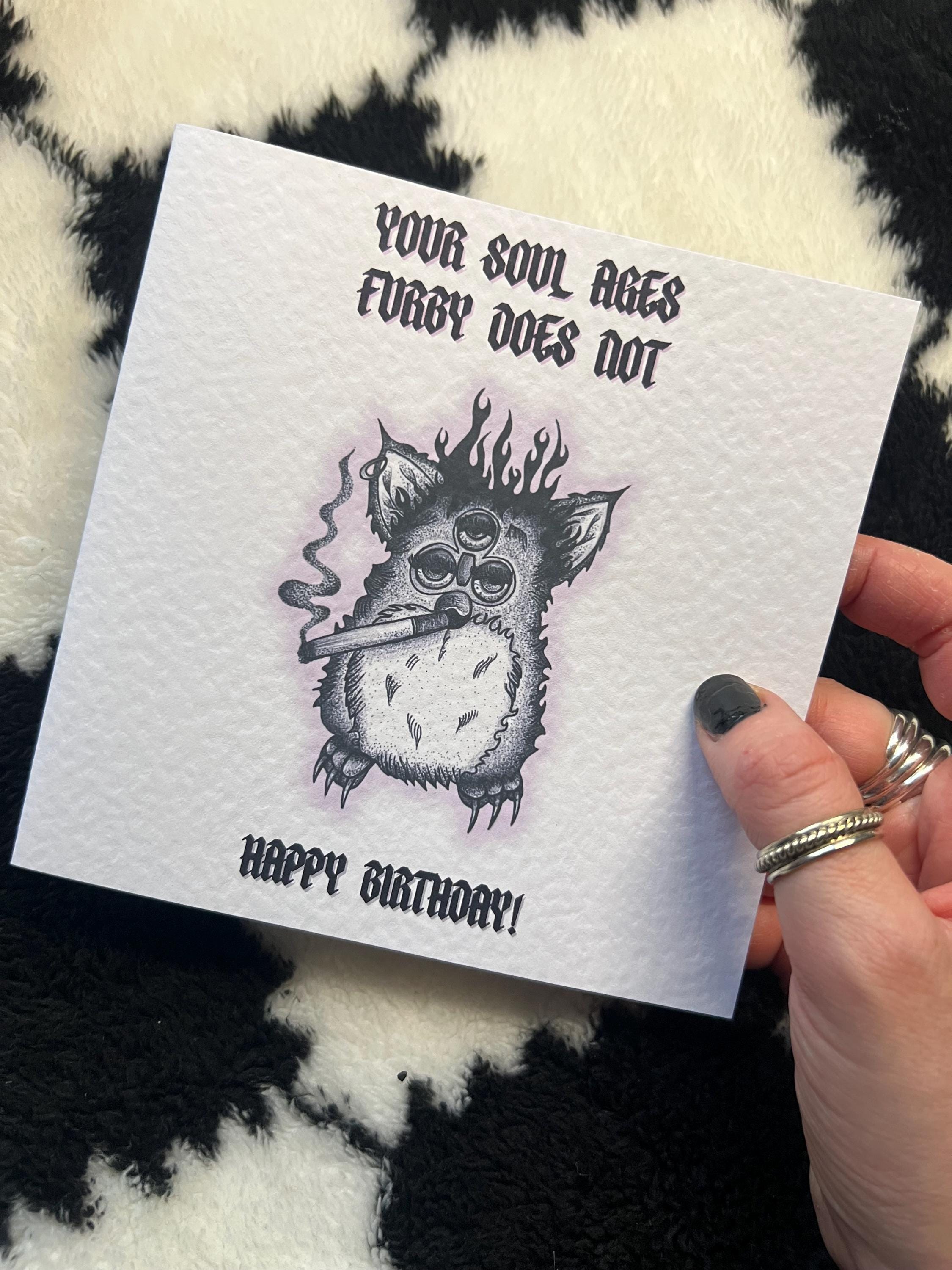 Goth Furby Birthday Card