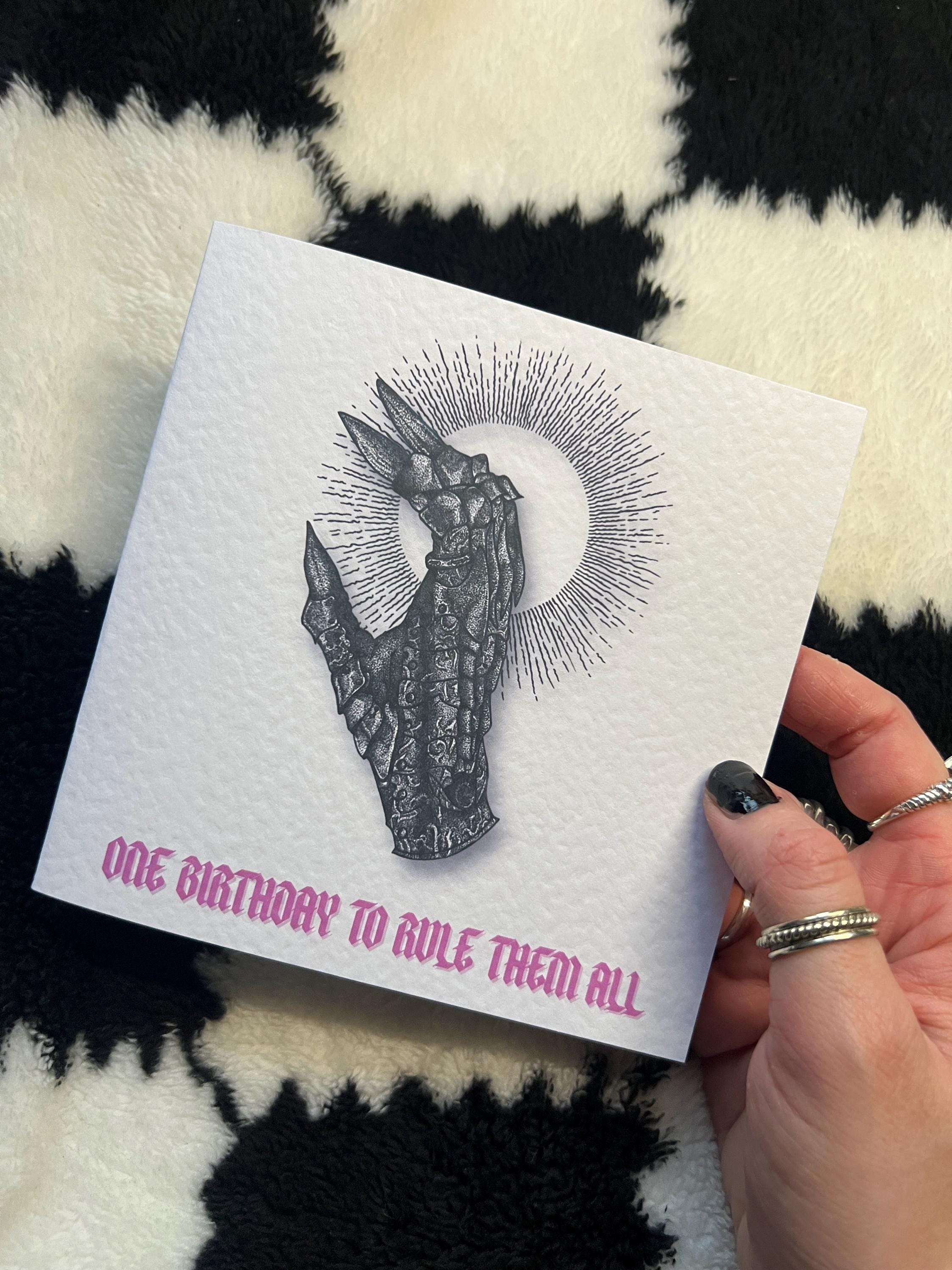 Lord of the Rings Art Print, Pink Black Illustration, lotr Birthday Card