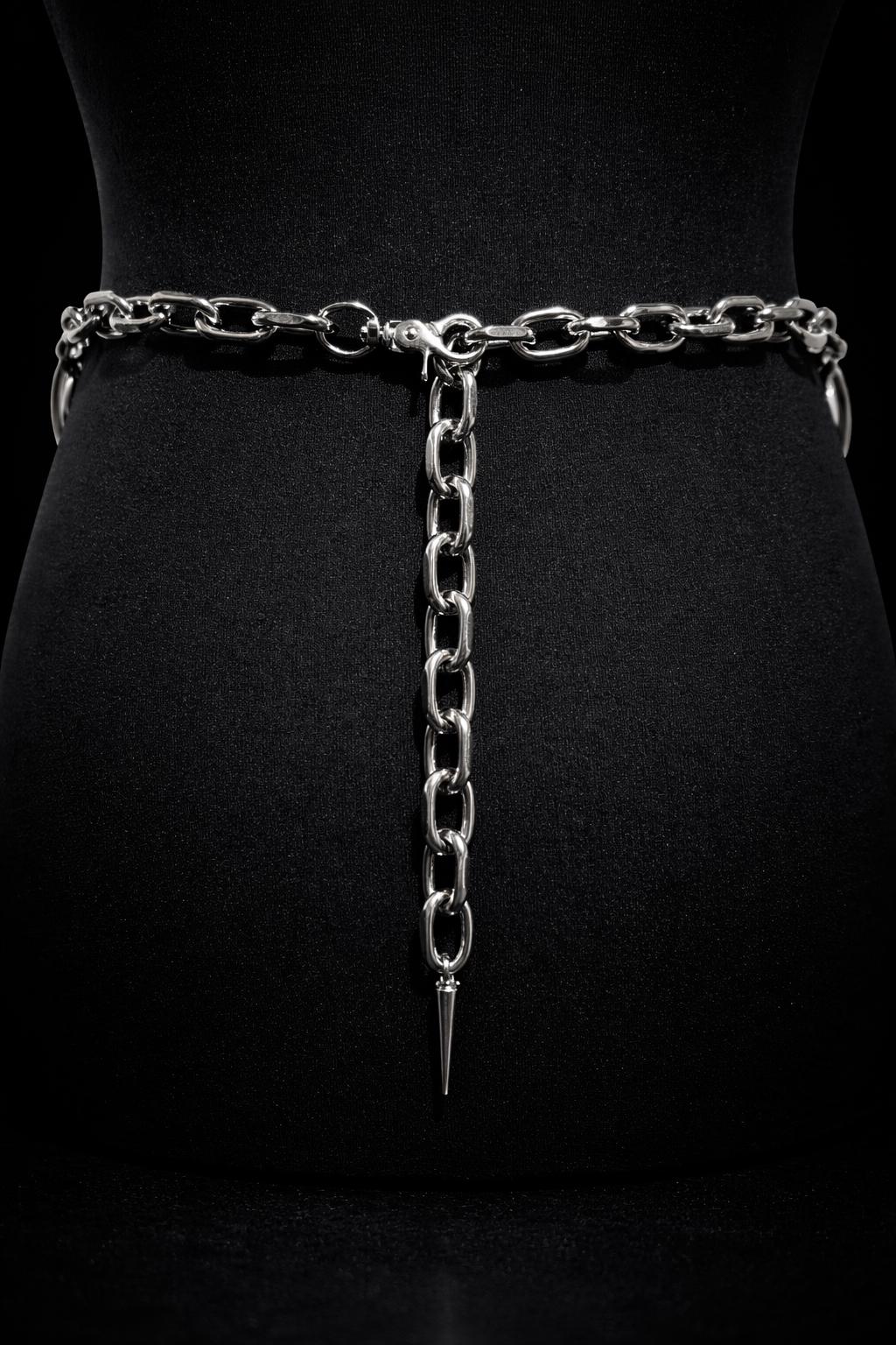 Fatale O-Ring Spike Detail Chain Belt