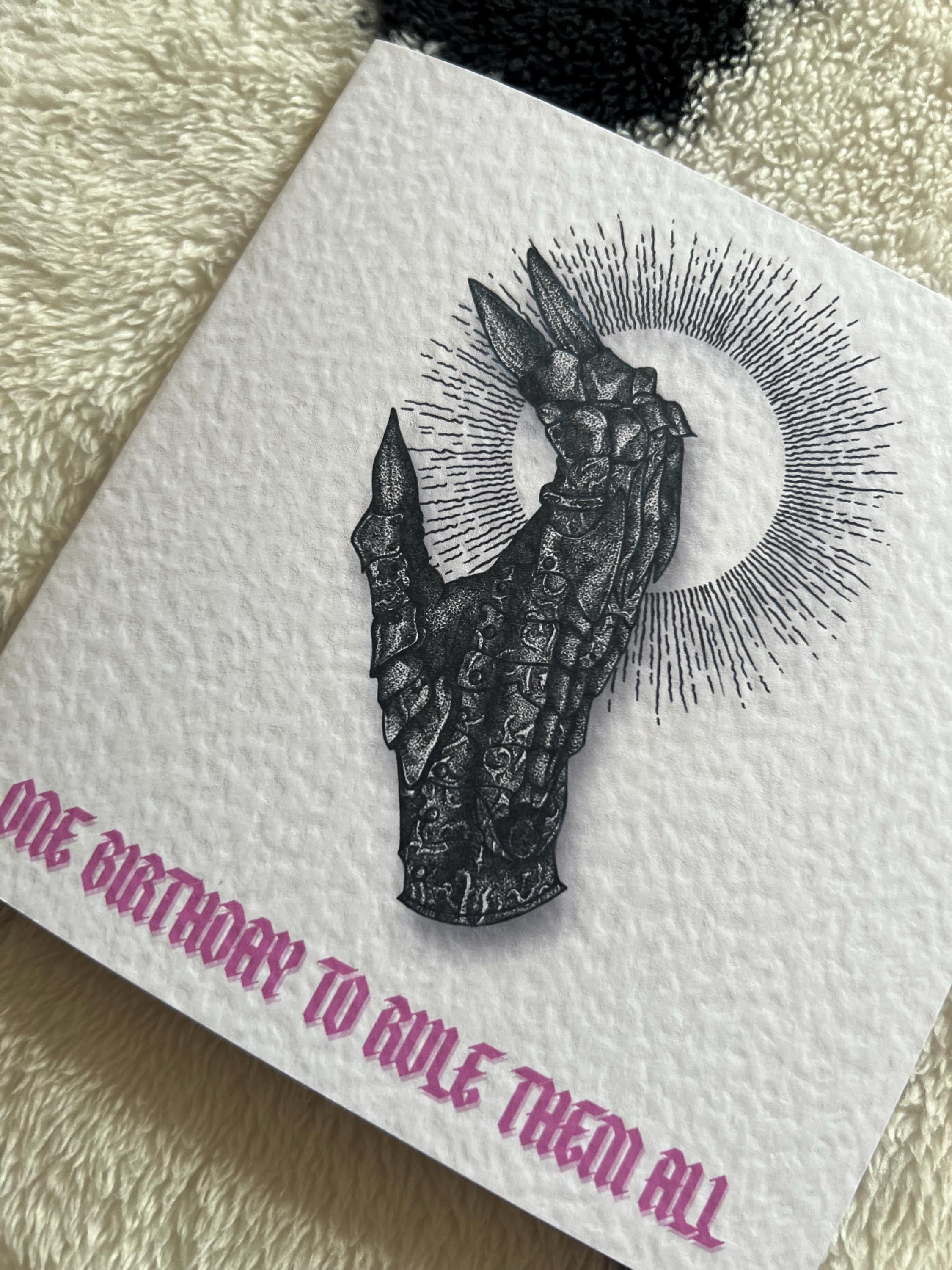 Lord of the Rings Art Print, Pink Black Illustration, lotr Birthday Card