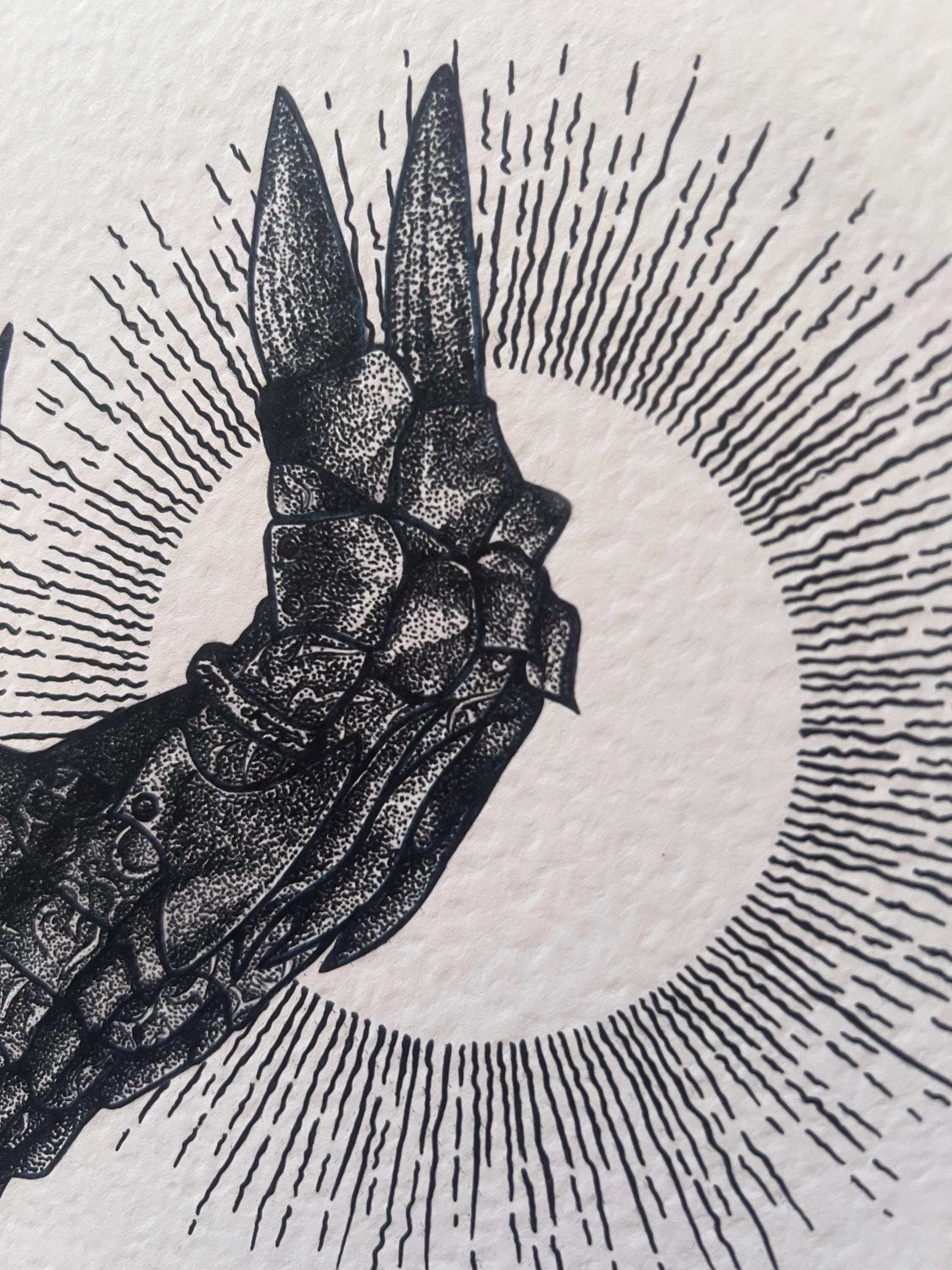 Lord of the Rings Sauron's Gauntlet A4 Art Print