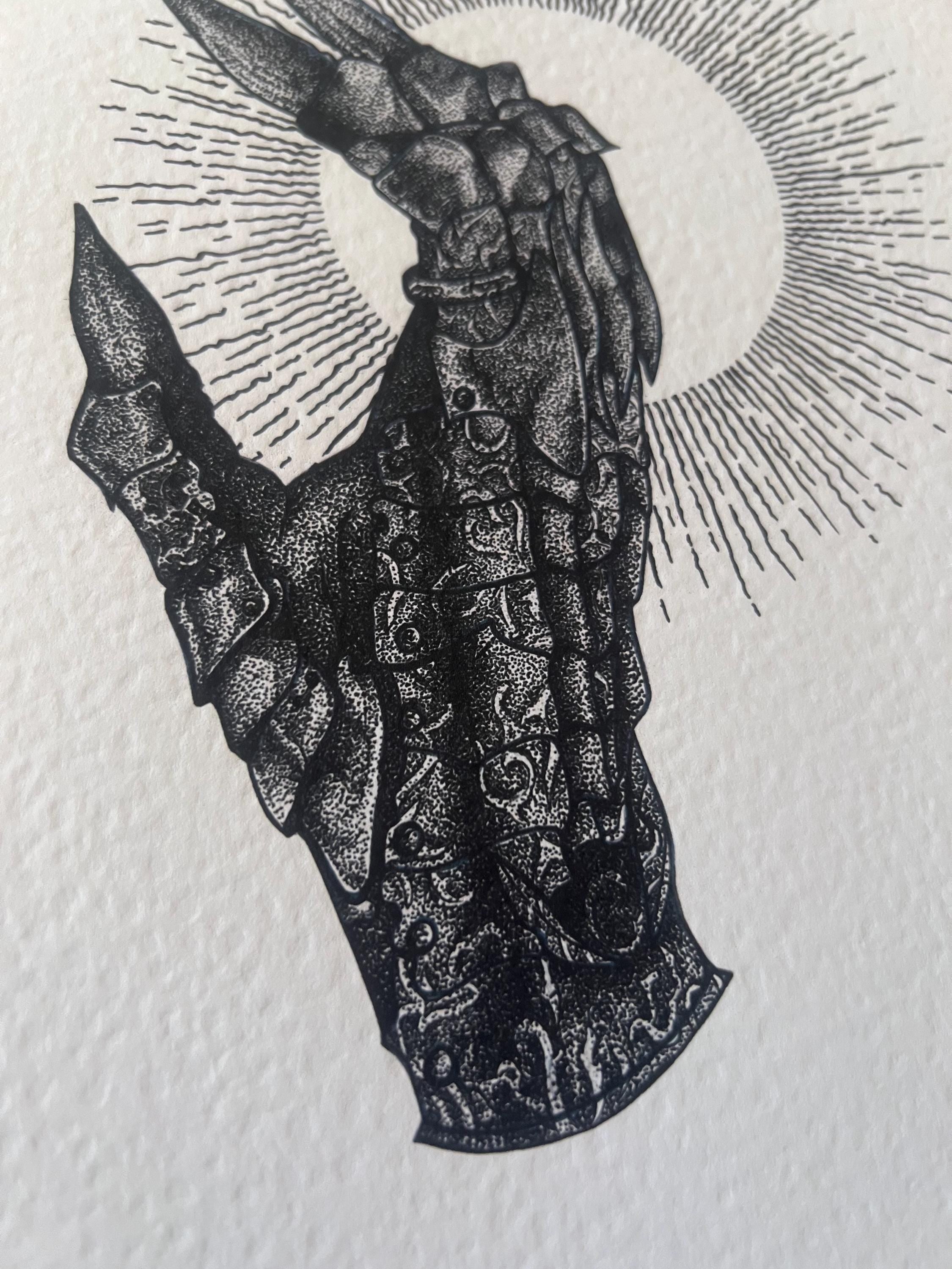 Lord of the Rings Sauron's Gauntlet A4 Art Print