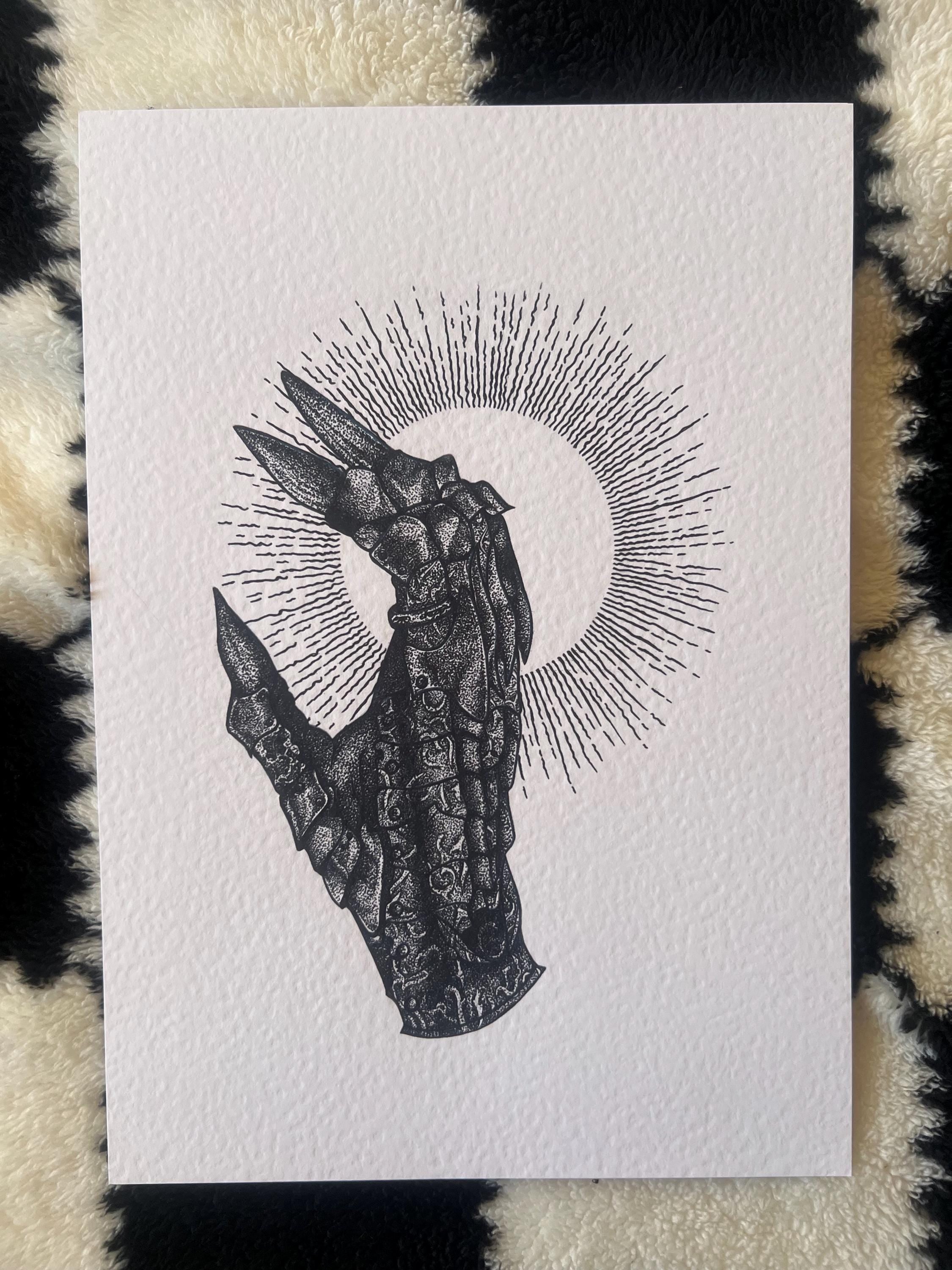 Lord of the Rings Sauron's Gauntlet A4 Art Print