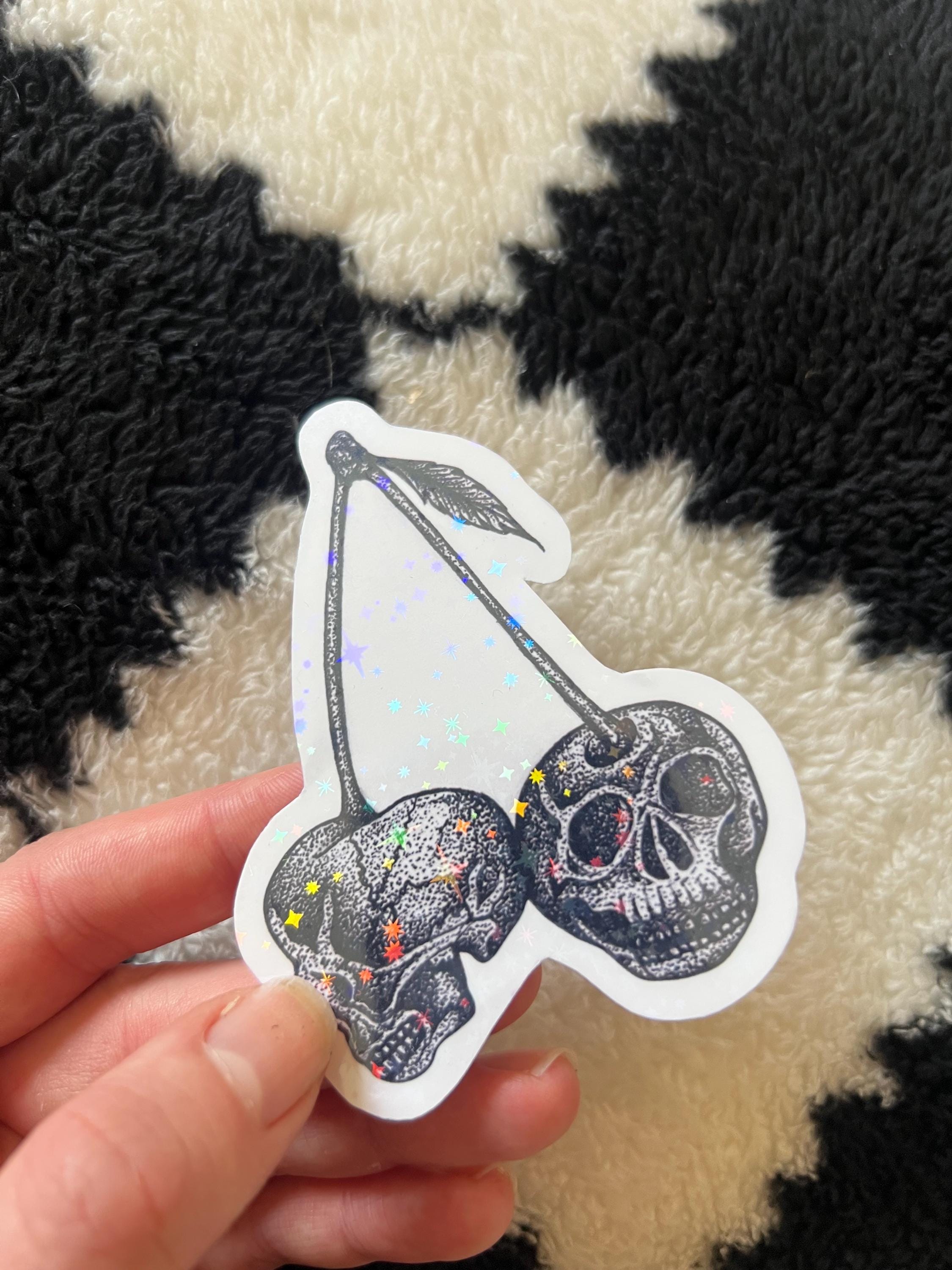 Skull Cherries Shiny Sticker