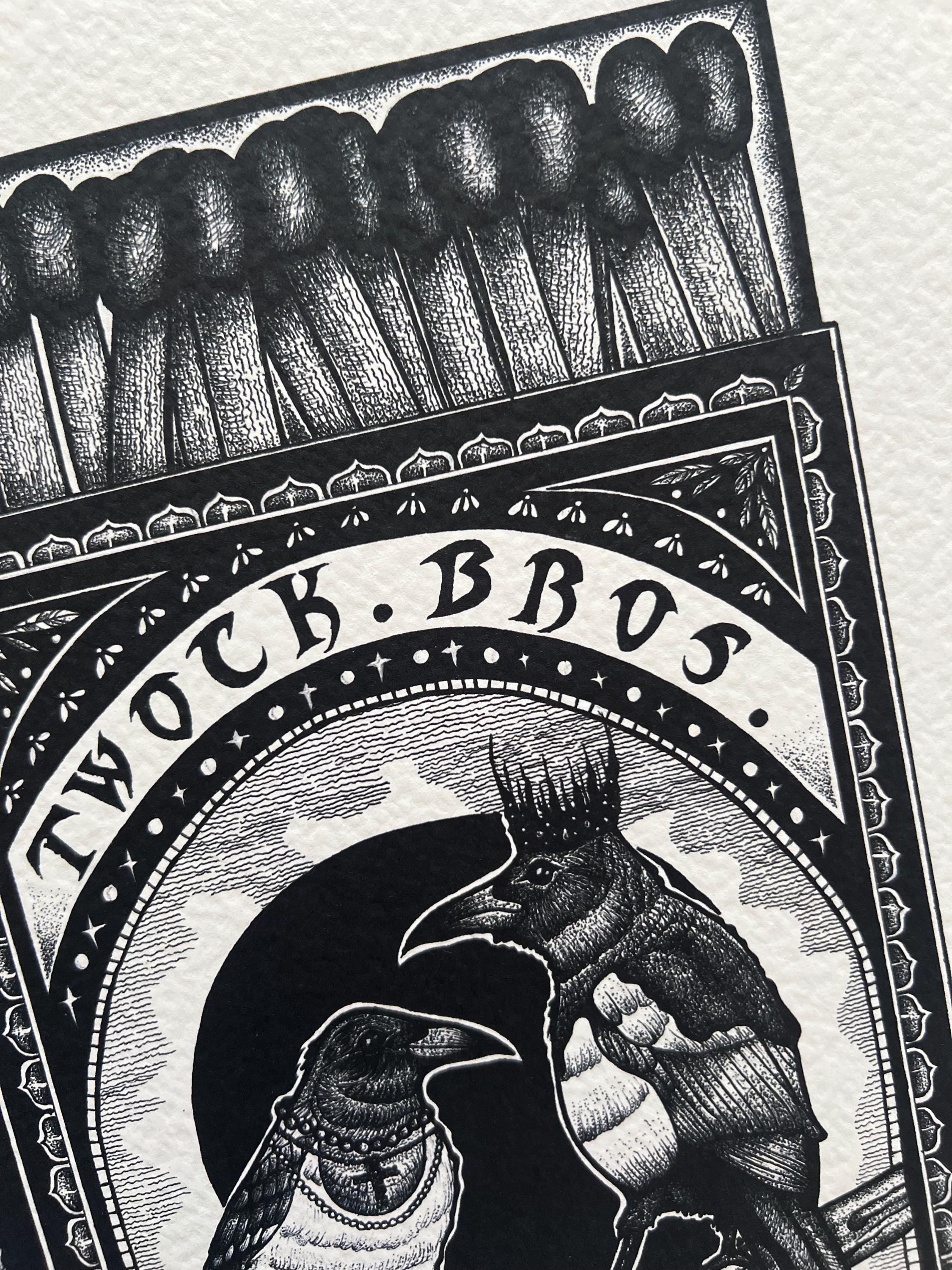 Magpies Matchbox A3 Art Print