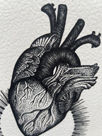 Anatomical heart art print, A4 wall art, blackwork dotwork