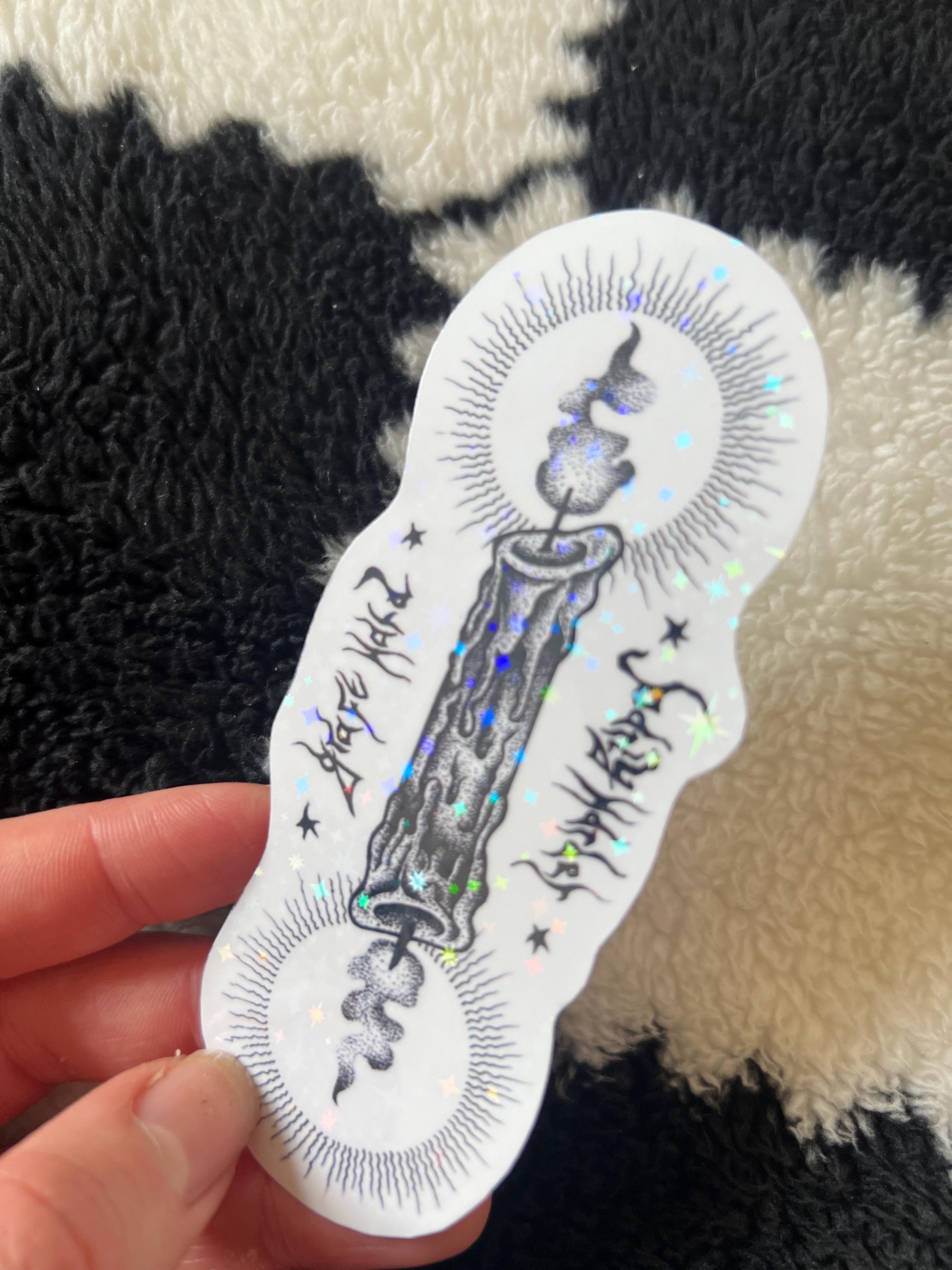 Dotwork Candle Art Sticker