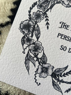 The Horrors Persist But So Do I Art Print | Gothic Illustration | Dark Humour Wall Art | Alternative Home Dec (20x20cm)