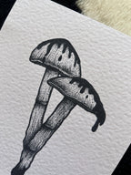 Mushroom illustration print A5, gothic wall decor