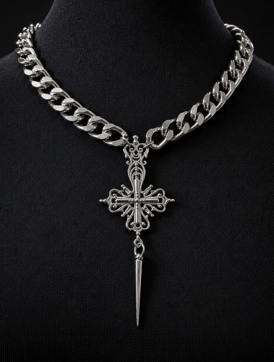 Sintra Chunky Cross Chain Necklace