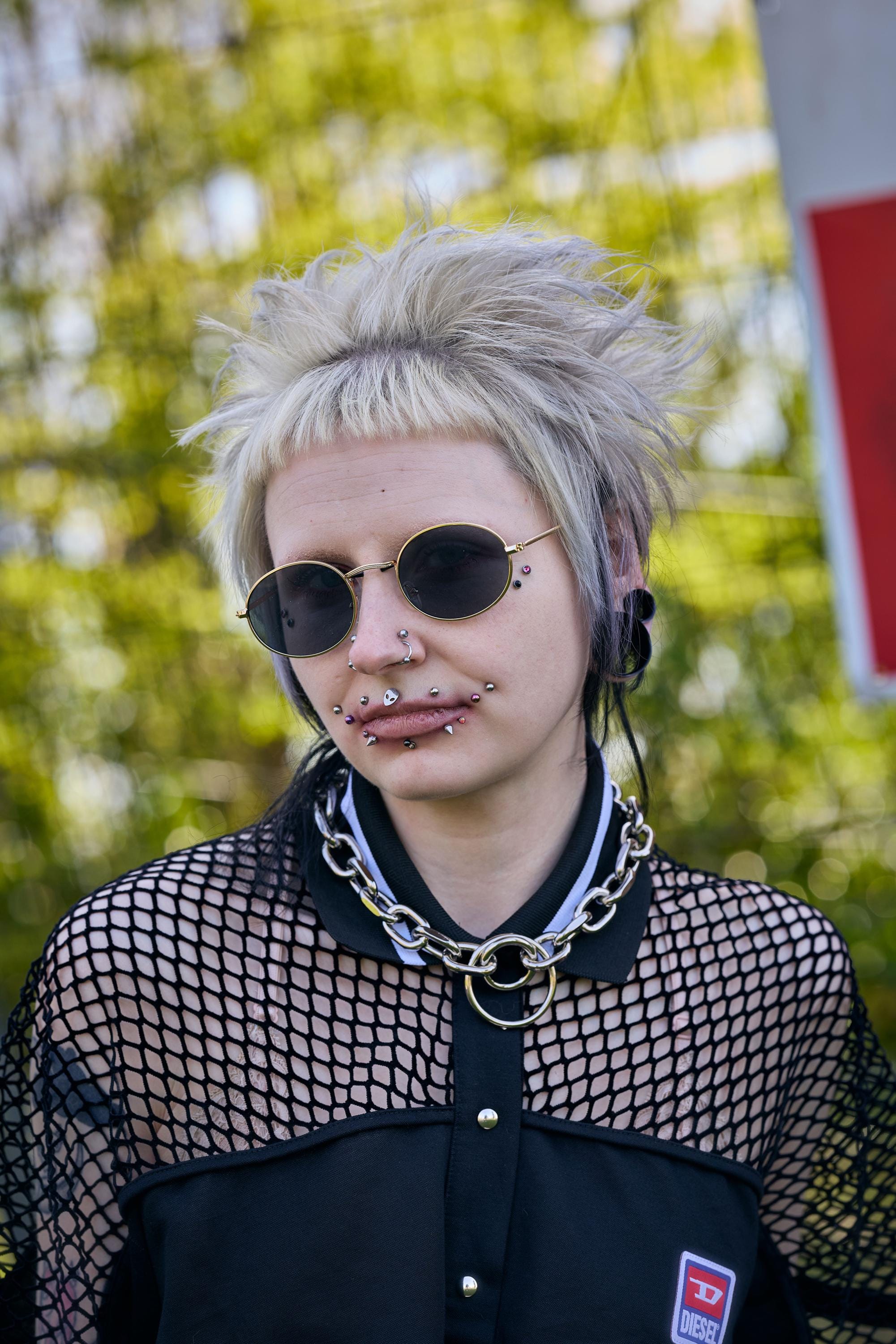 Jasmine Alt Goth Chunky Double O-Ring Necklace