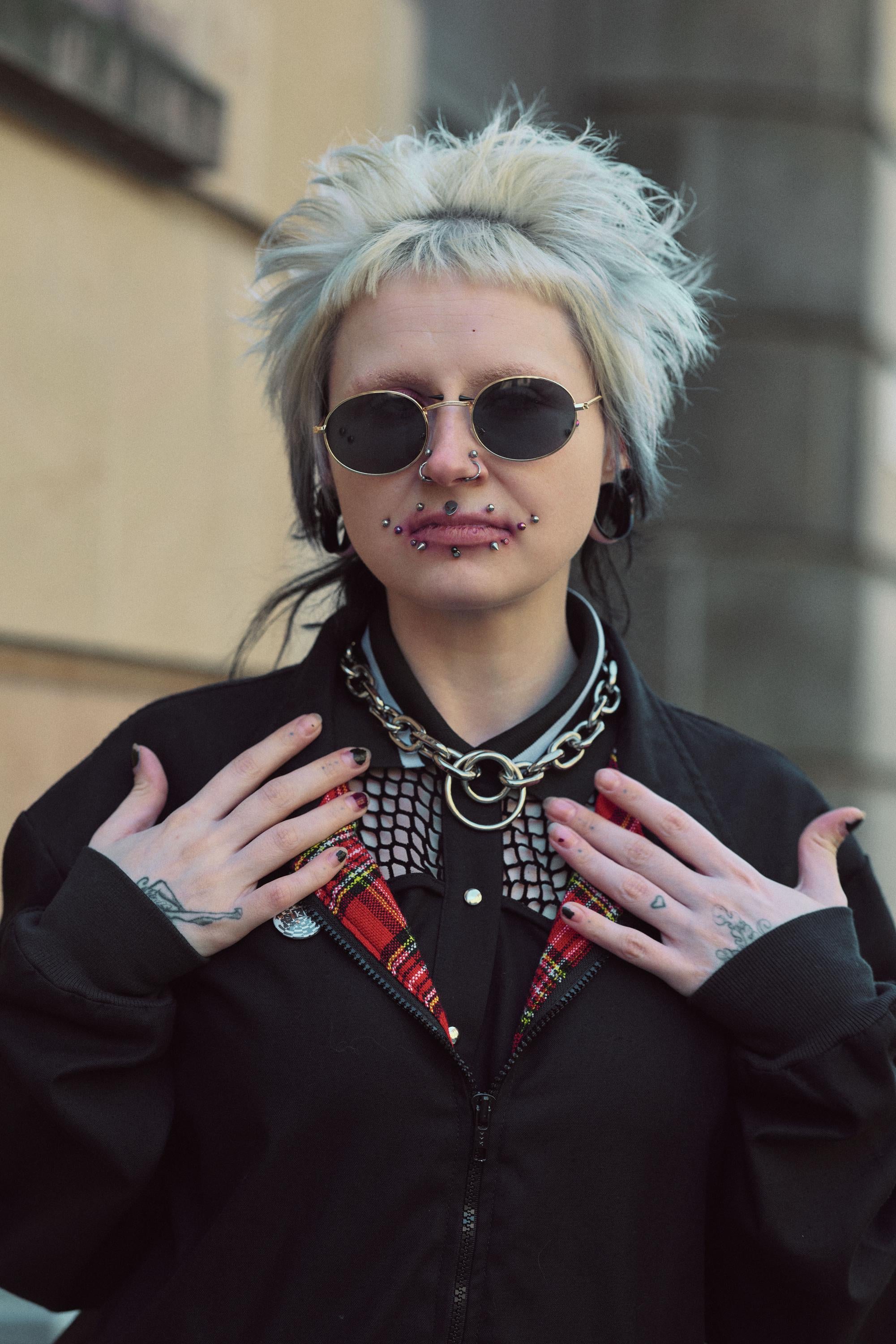 Jasmine Alt Goth Chunky Double O-Ring Necklace