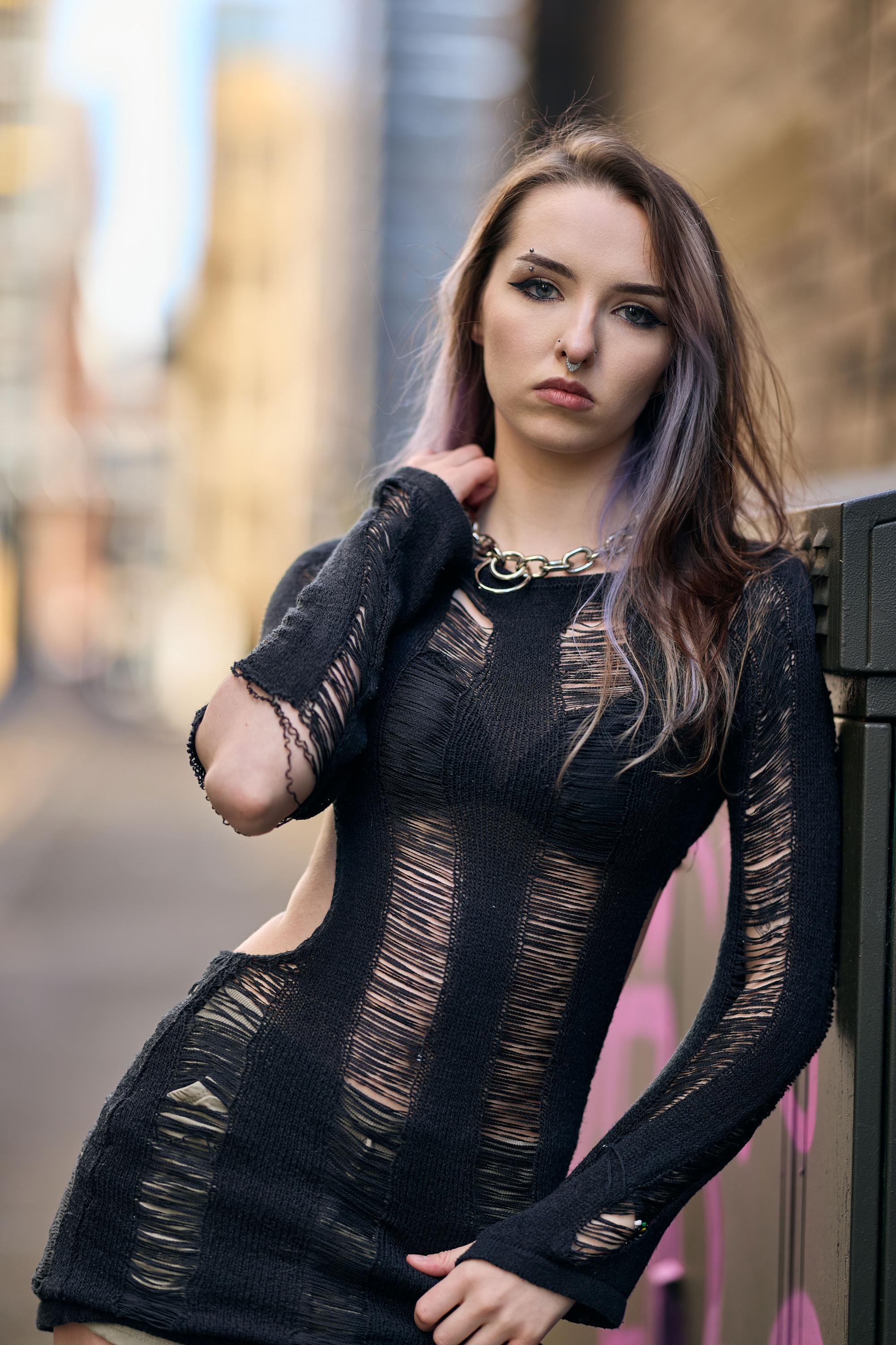 Jasmine Alt Goth Chunky Double O-Ring Necklace