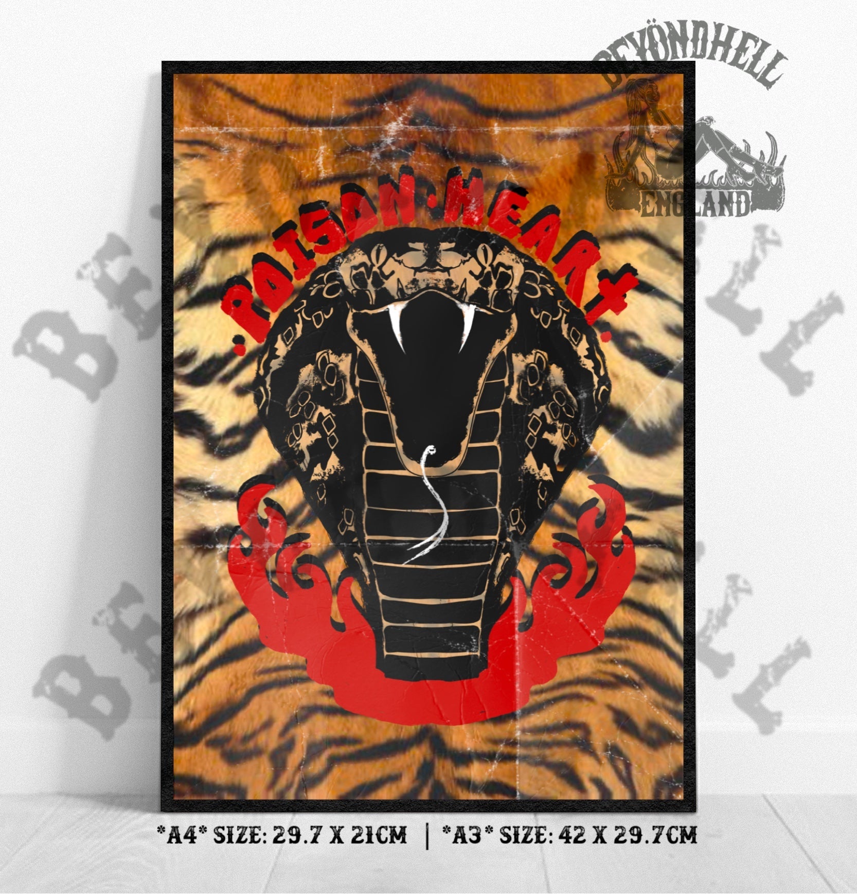 Poison Heart Tiger Stripe Art Print
