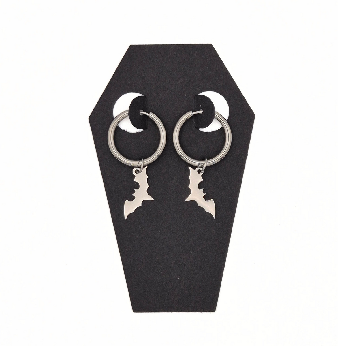 Midnight Bat Hoop Earrings