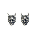 Sterling Silver Hannya Mask Stud Earrings