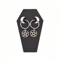 Sacred Circle Pentacle Hoop Earrings