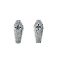 Sterling Silver Coffin Stud Earrings