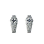 Sterling Silver Coffin Stud Earrings