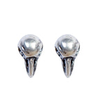 Sterling Silver Small Bird Skull Stud Earrings