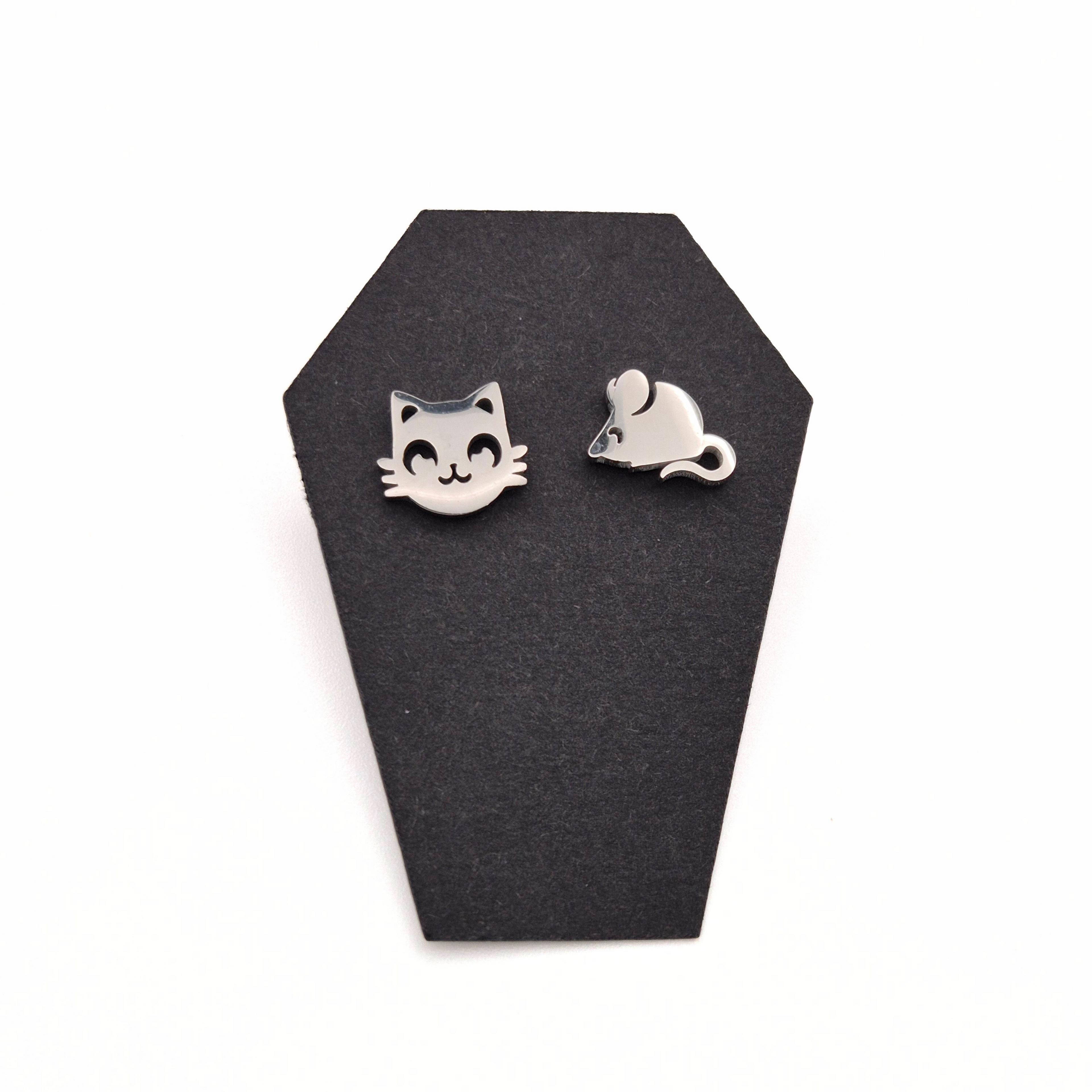 Cat & Mouse Stud Earrings