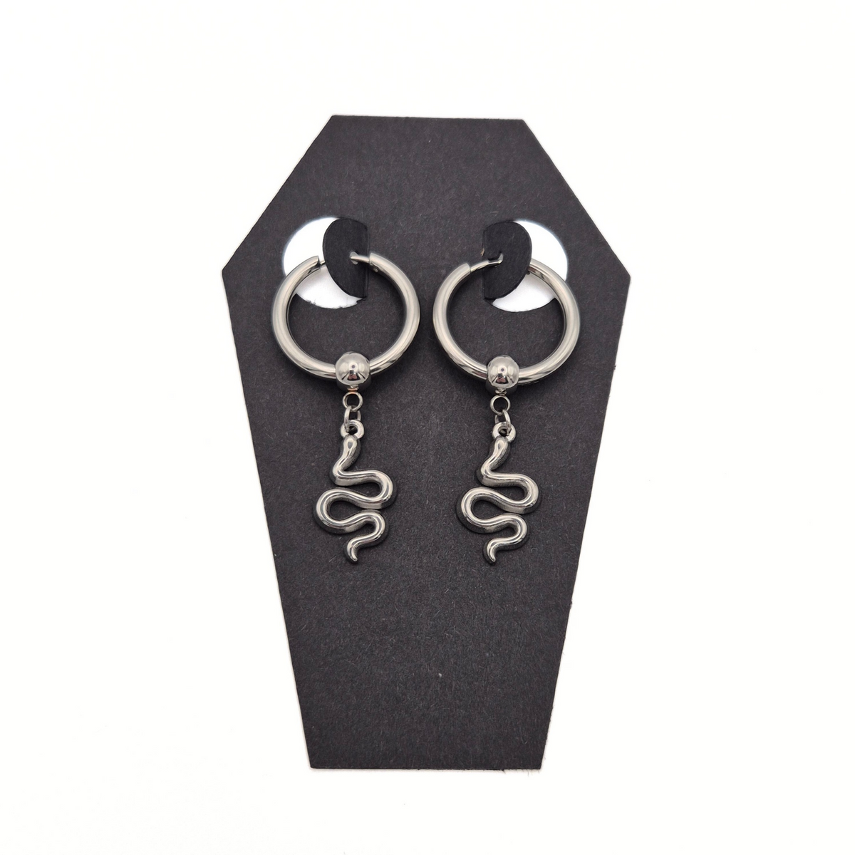 Serpent's Embrace Snake Hoop Earrings