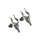 Sterling Silver Antelope Skull Stud Earrings