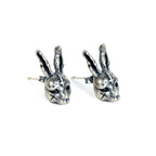 Sterling Silver Demonic Rabbit Stud Earrings